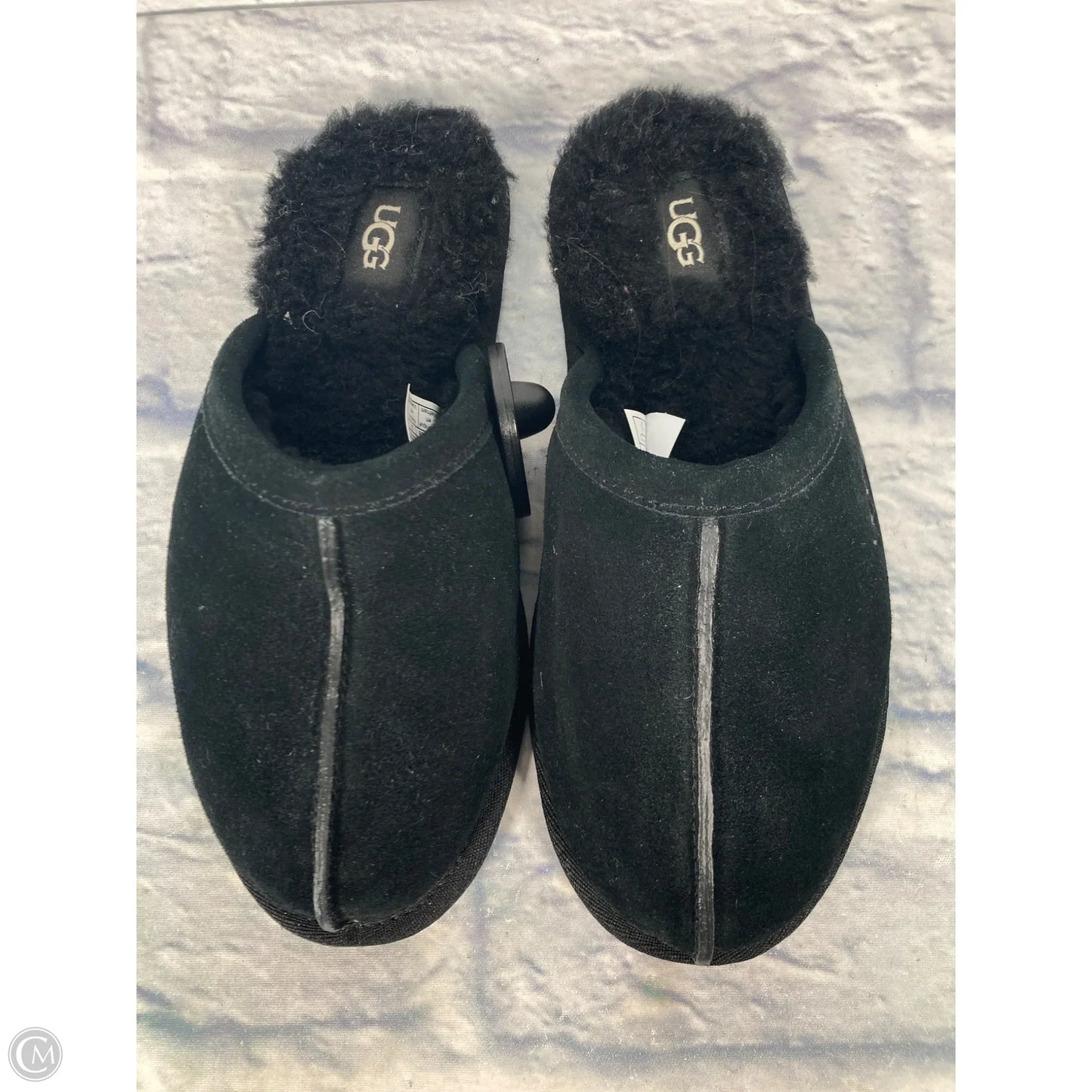 Slippers Designer By Ugg In Black, Size: 7