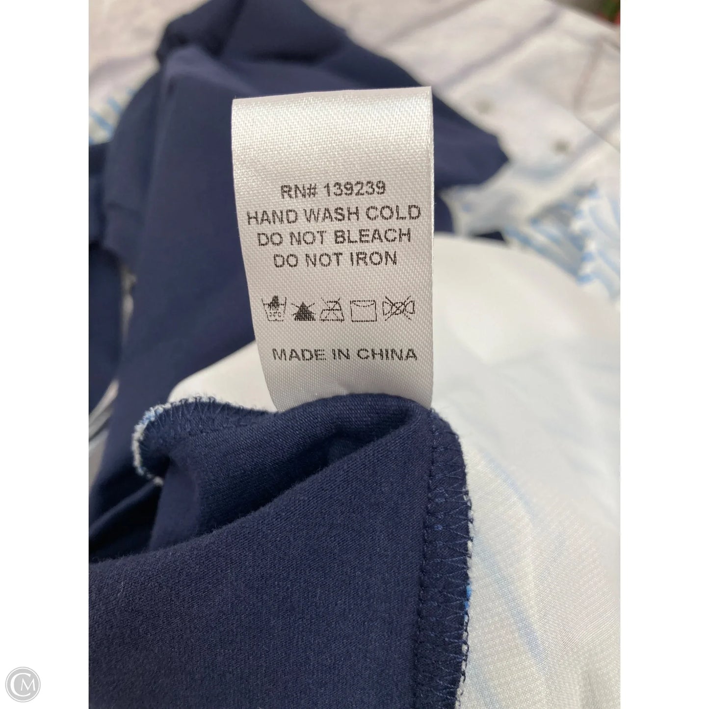 Dress Casual Short By Pomander Place In Blue & White, Size: L