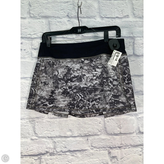 Athletic Skort By Lululemon In Black & Grey, Size: 6