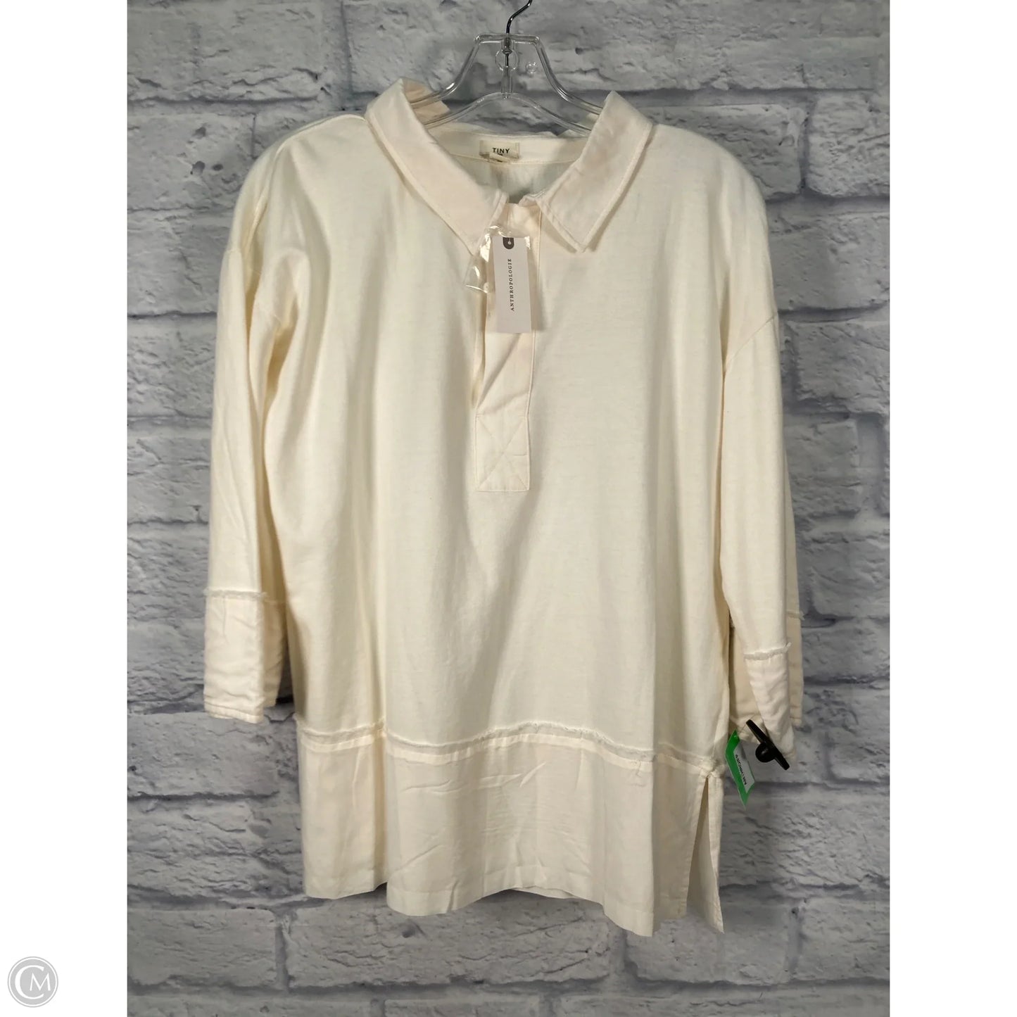 Top 3/4 Sleeve By Tiny In Cream, Size: M