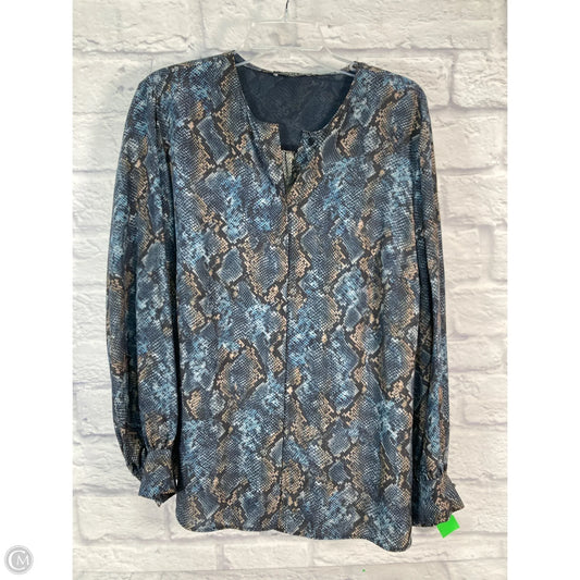 Top Long Sleeve Designer By Lafayette 148 In Snakeskin Print, Size: 1x