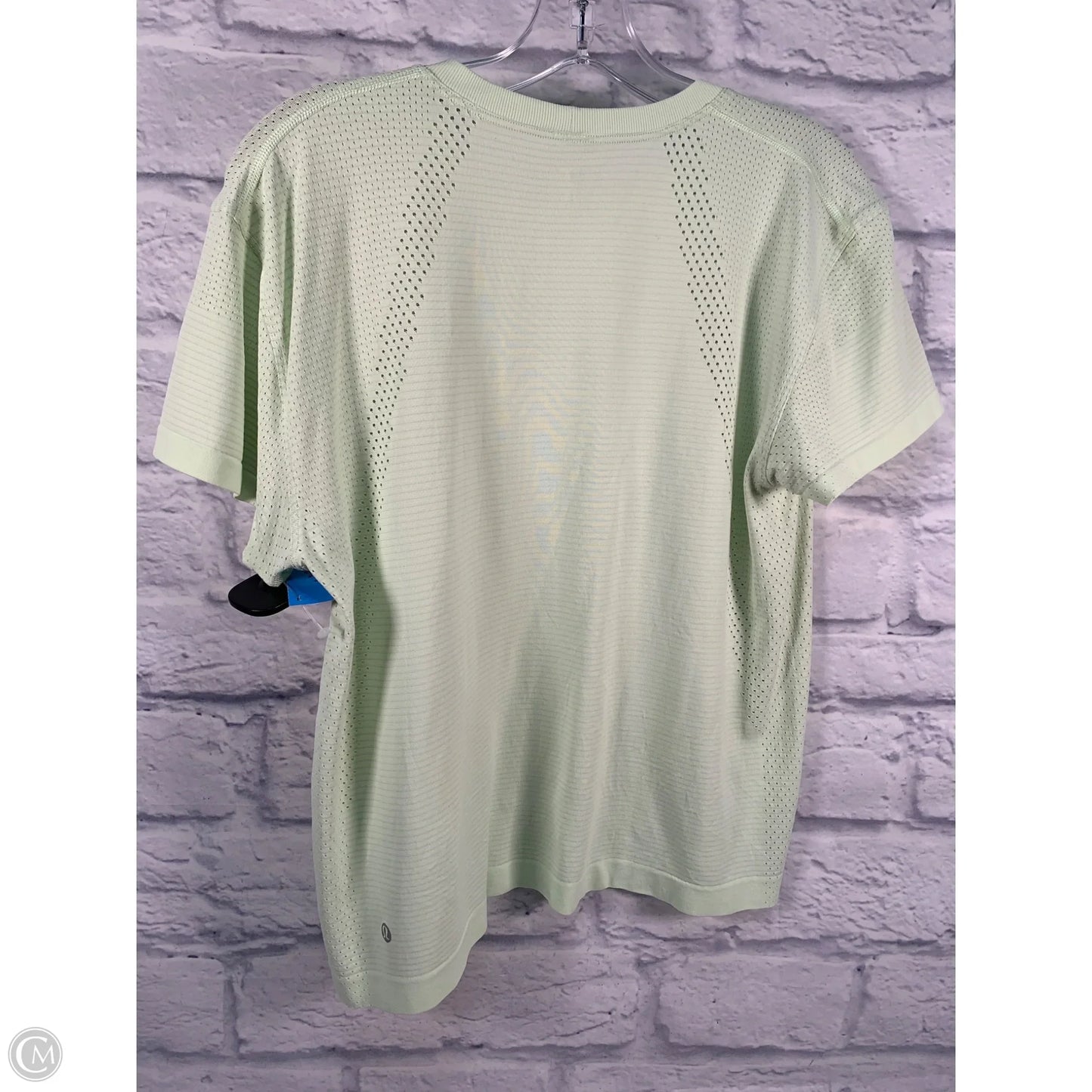 Athletic Top Short Sleeve By Lululemon In Green, Size: M