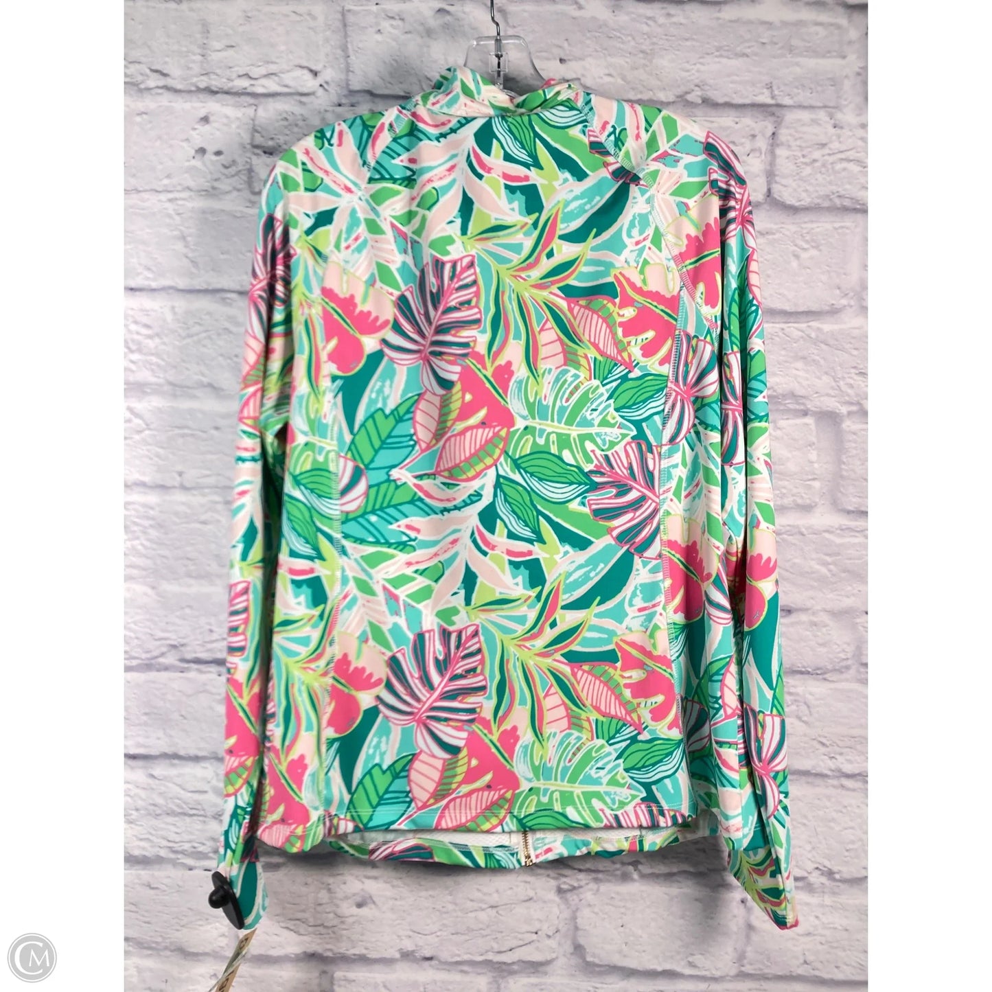 Athletic Jacket By Sigrid Olsen In Green & Pink, Size: Xl
