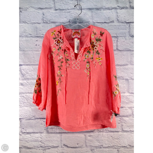 Top Long Sleeve By Johnny Was In Pink, Size: Xs