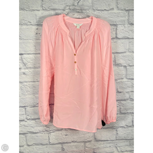 Top Long Sleeve Designer By Lilly Pulitzer In Pink, Size: Xl
