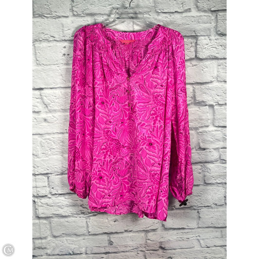 Top Long Sleeve Designer By Lilly Pulitzer In Pink, Size: Xxl