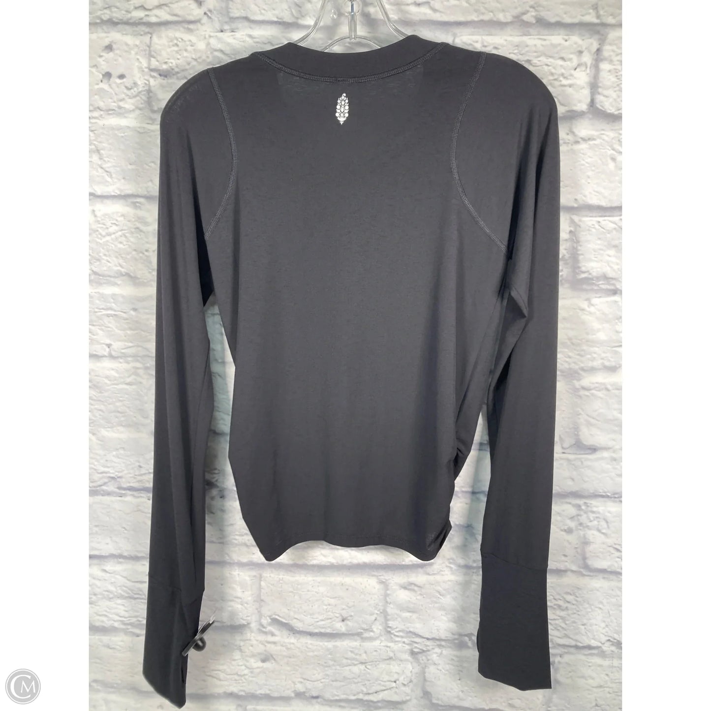Athletic Top Long Sleeve Crewneck By Free People In Black, Size: L