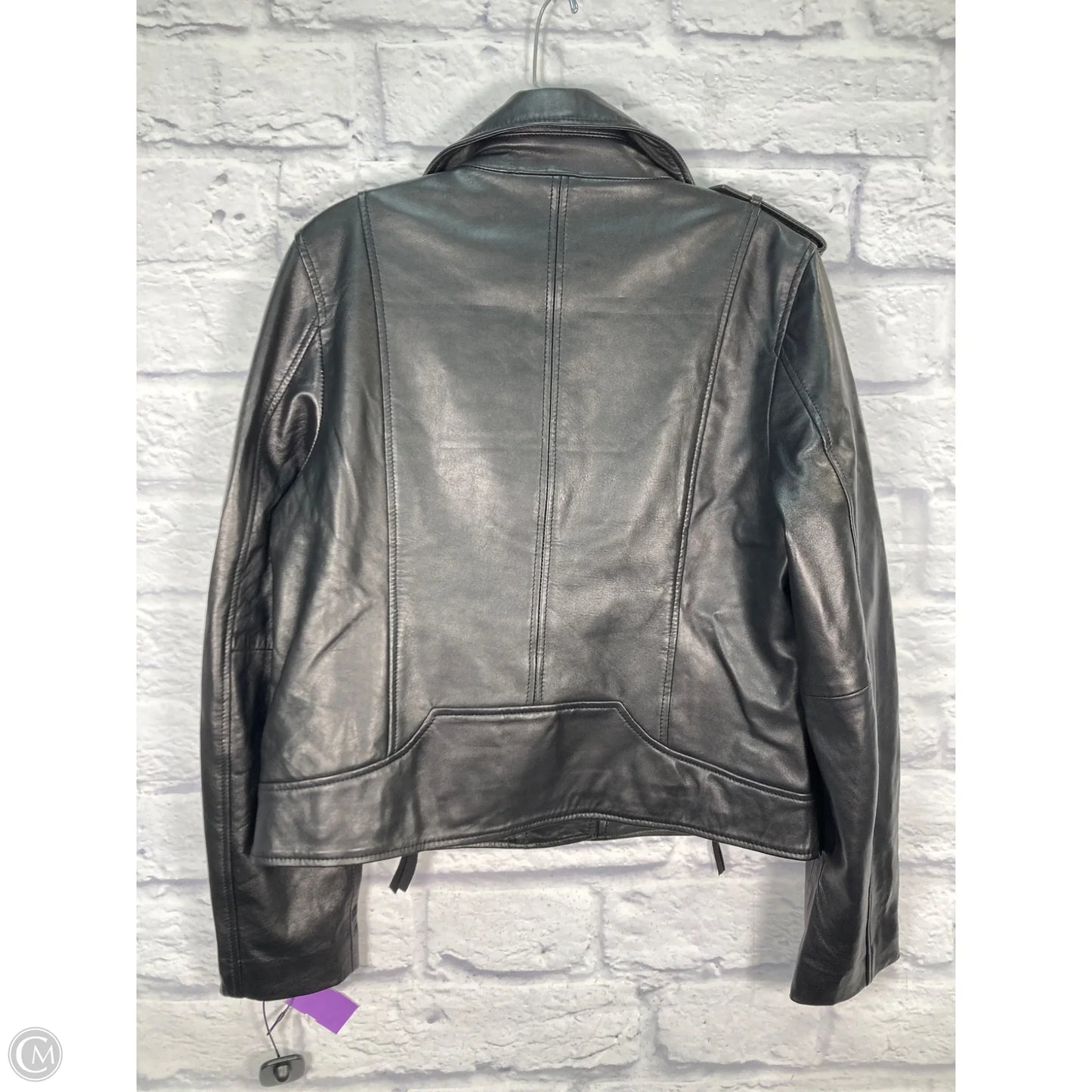 Jacket Moto Leather By Sam Edelman In Black, Size: L