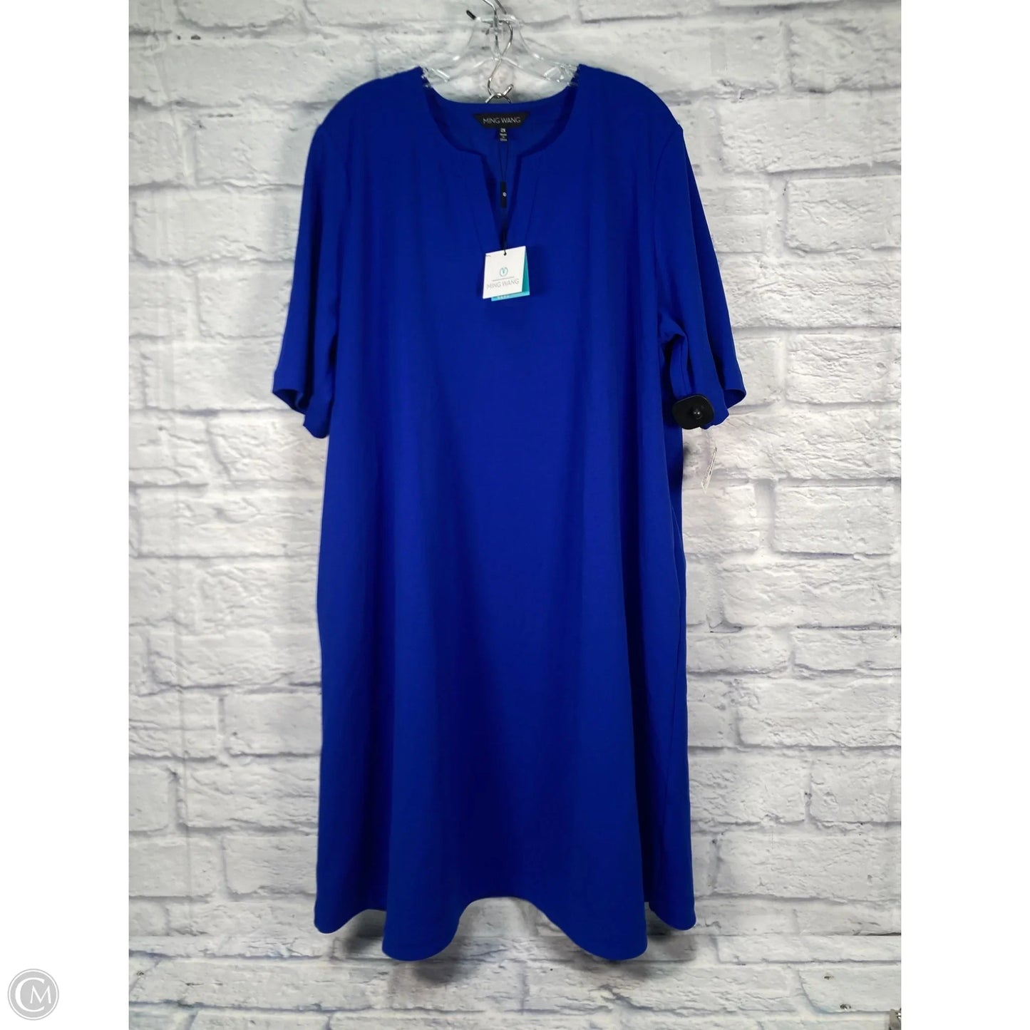 Dress Casual Short By Ming Wang In Blue, Size: 2x