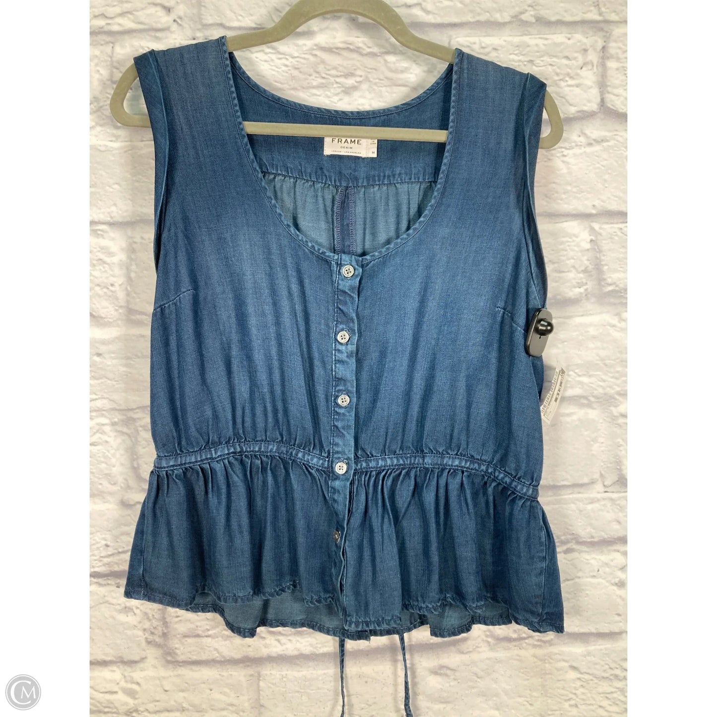 Top Sleeveless By Frame In Navy, Size: M