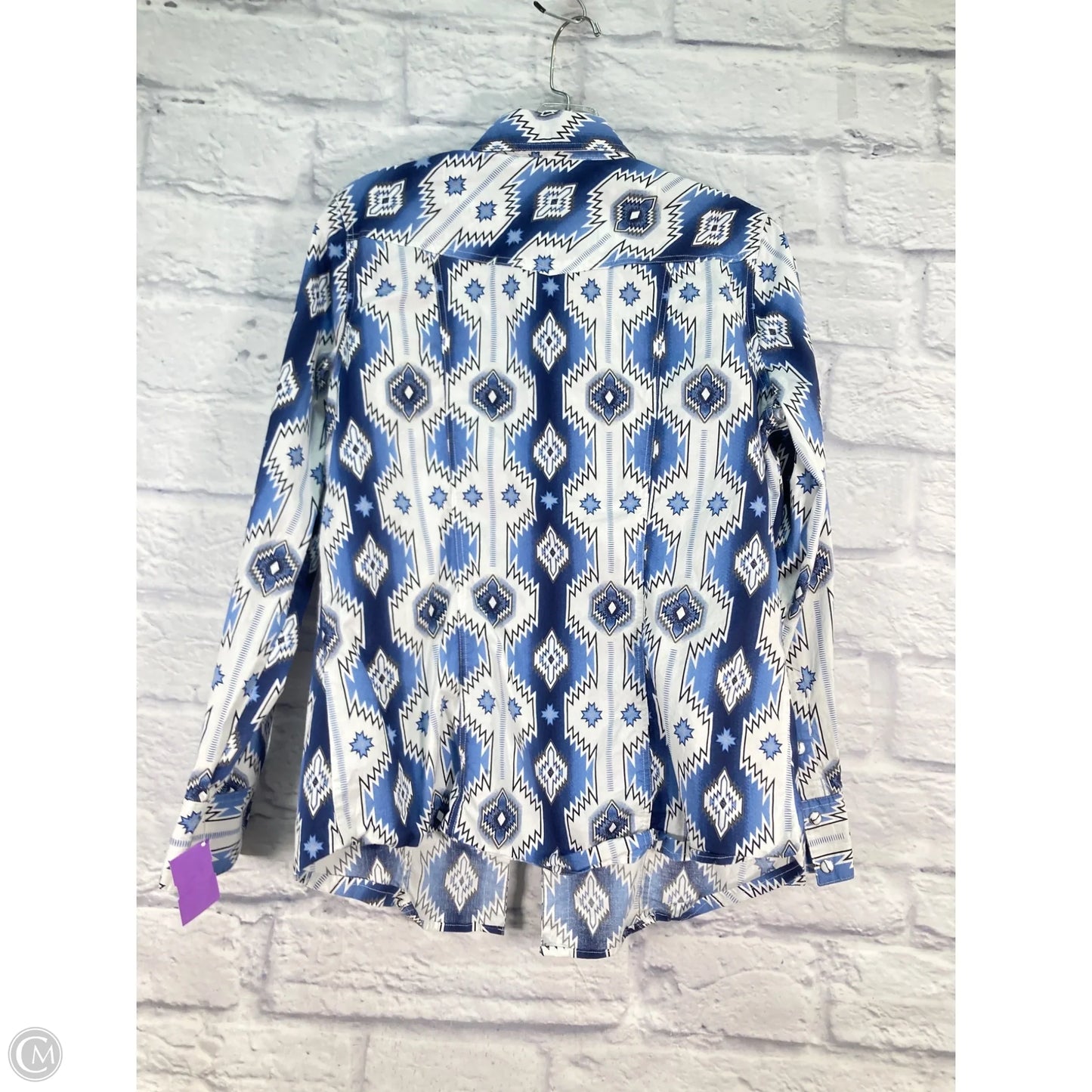 Top Long Sleeve By Rock & Roll In Blue, Size: L