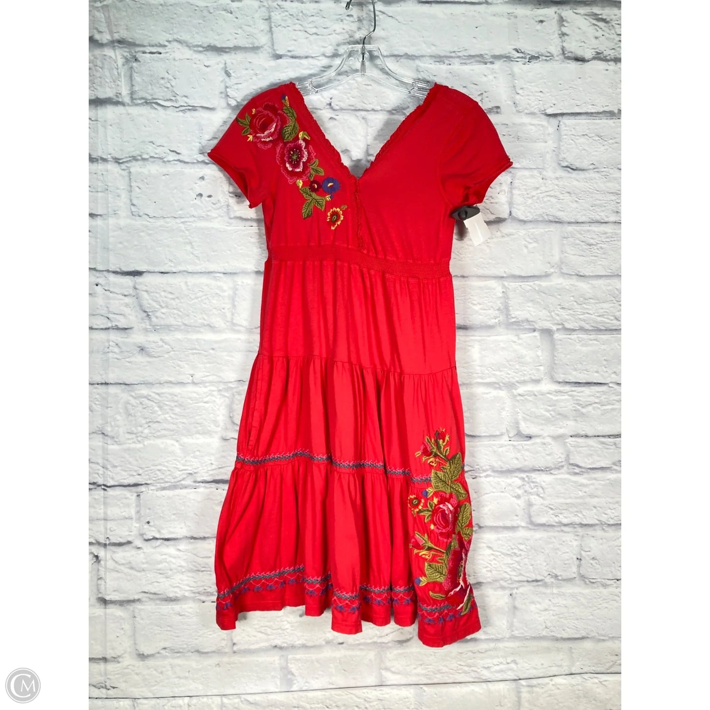 Dress Casual Short By Johnny Was In Red, Size: Xs