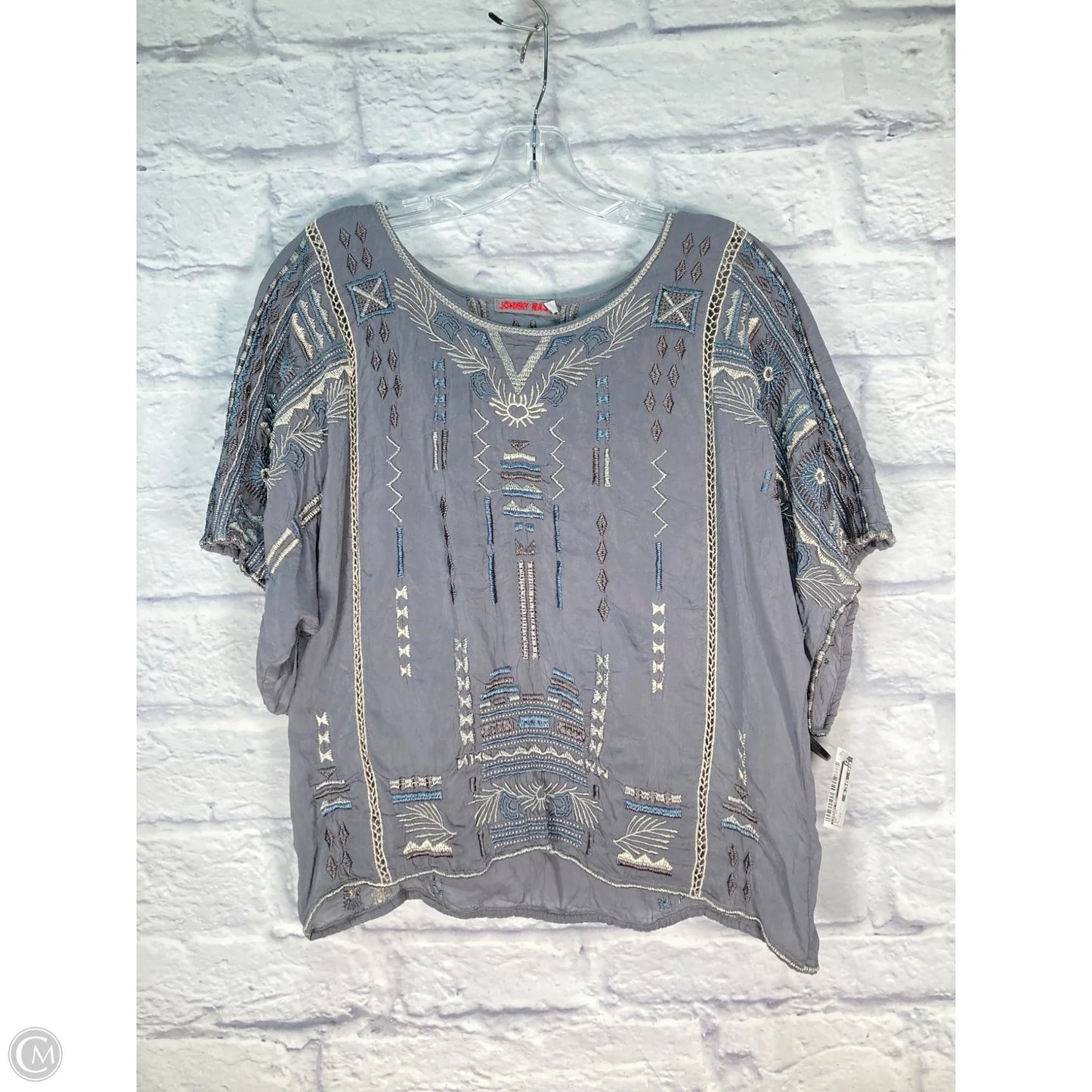 Top Short Sleeve By Johnny Was In Grey, Size: Xs
