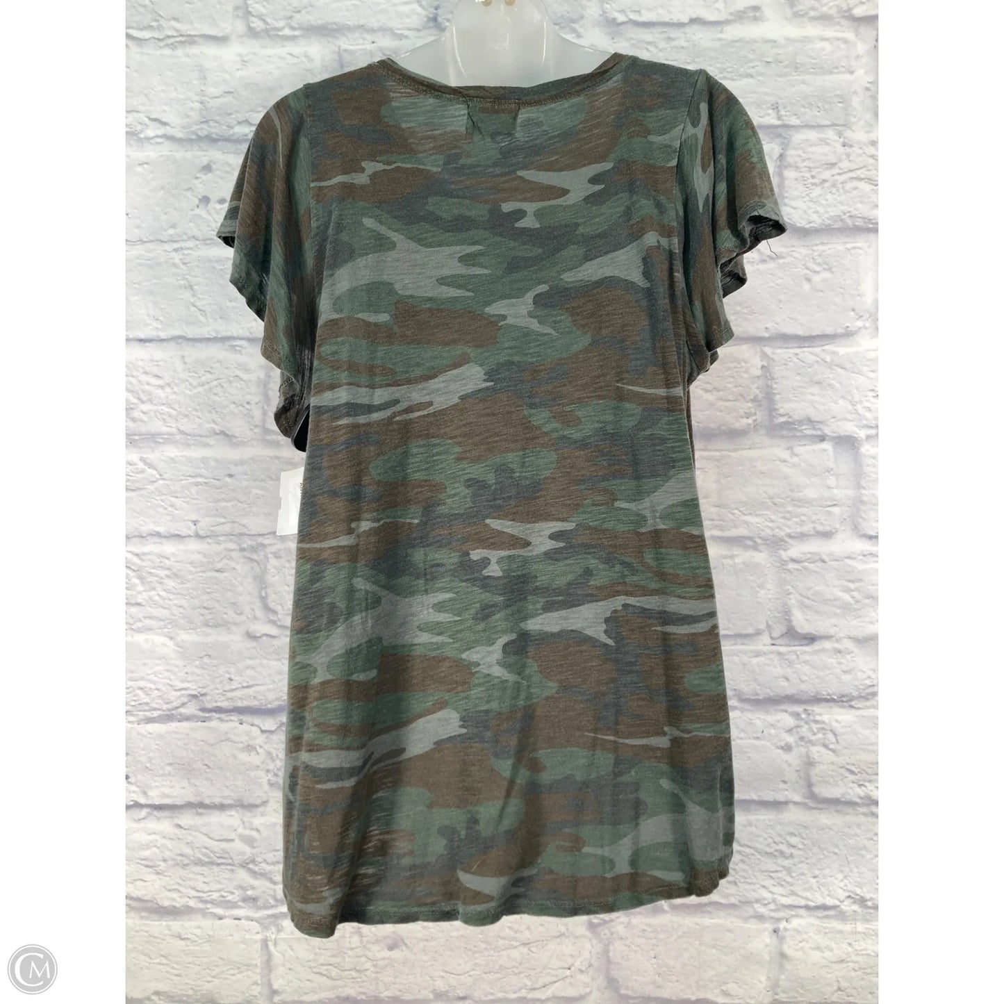 Top Short Sleeve Basic By T.la In Camouflage Print, Size: S