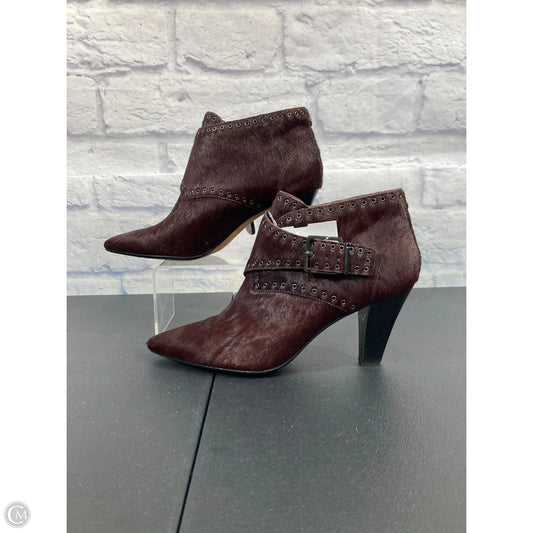 Boots Ankle Heels By Donald Pliner In Maroon, Size: 7.5