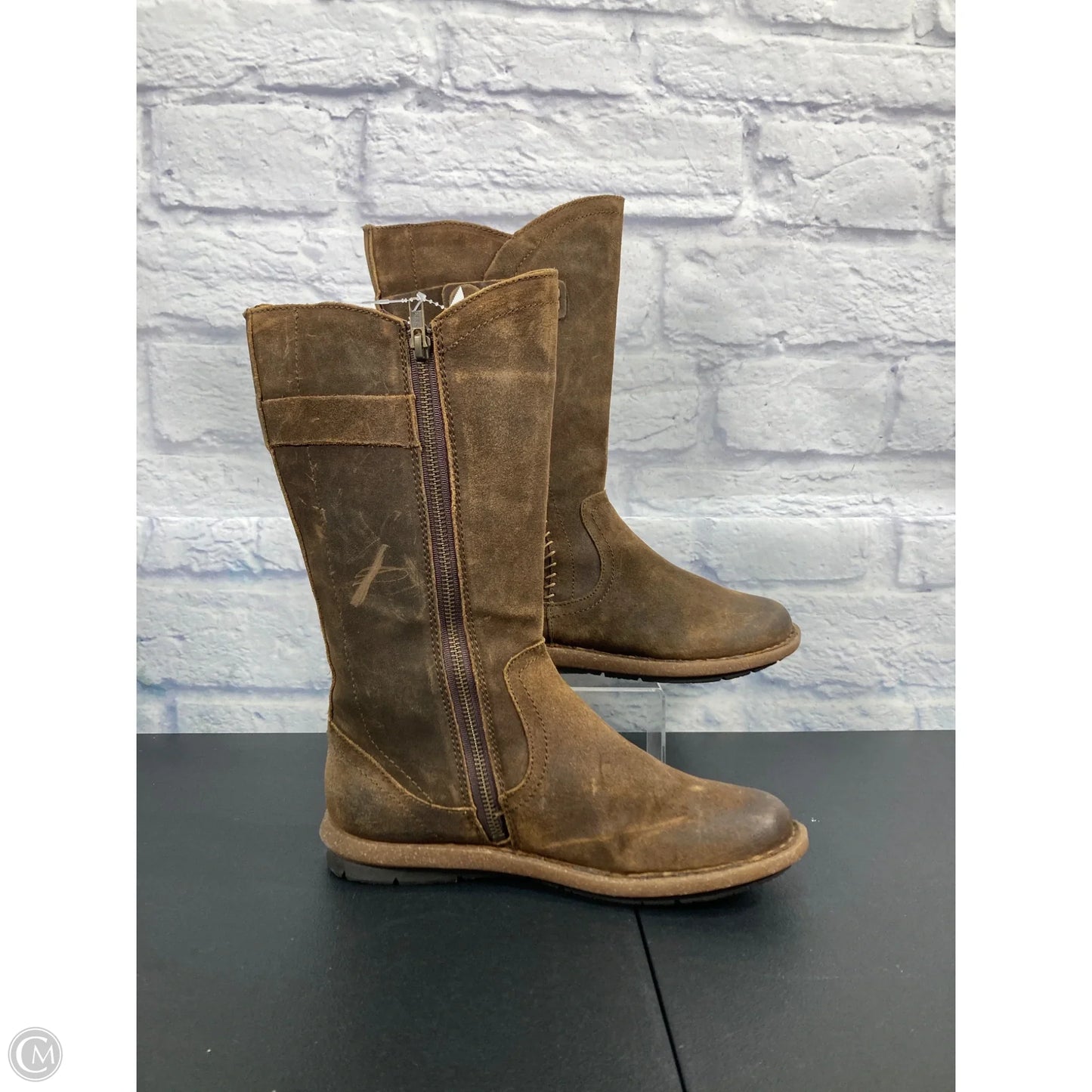 Boots Mid-calf Flats By Born In Brown, Size: 10