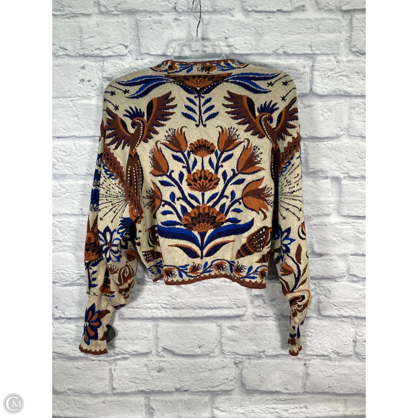 Sweater Cardigan By Farm Rio In Brown, Size: S