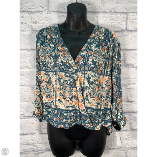 Top 3/4 Sleeve By Maeve In Blue, Size: Xs