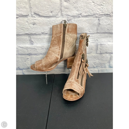 Boots Ankle Heels By Freebird In Tan, Size: 11