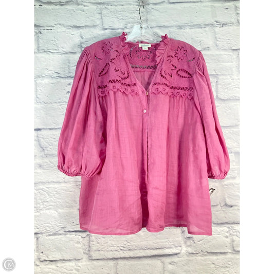 Top 3/4 Sleeve By Sundance In Pink, Size: L