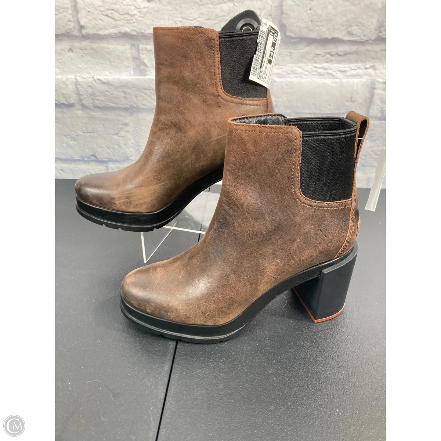 Boots Ankle Heels By Sorel In Brown, Size: 8