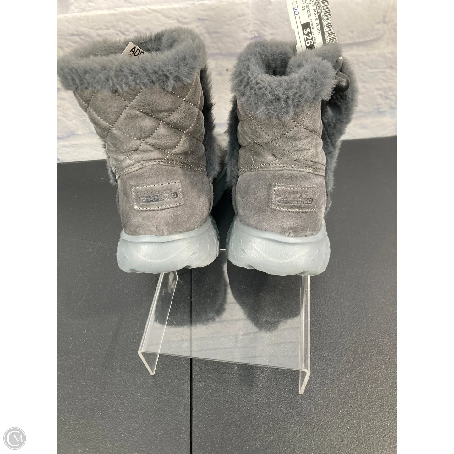 Boots Ankle Flats By Skechers In Grey, Size: 11