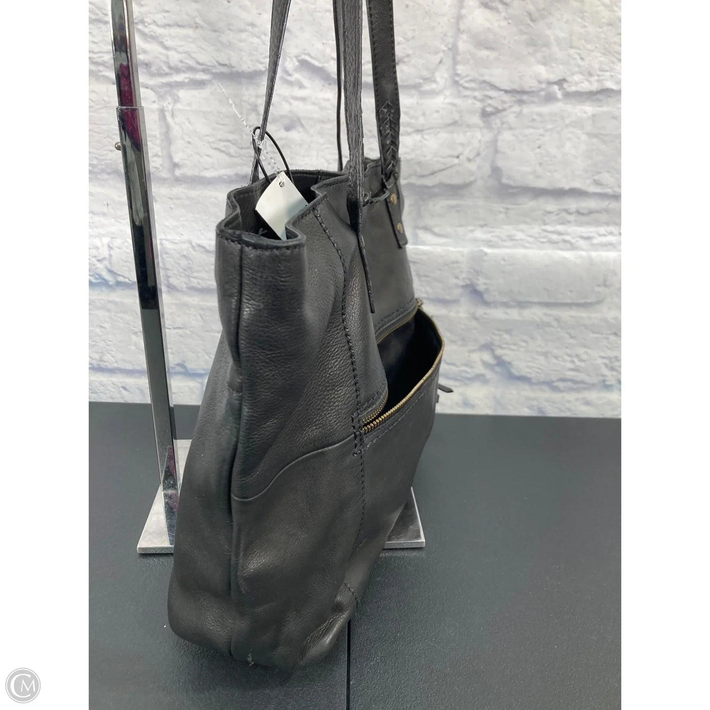 Handbag Leather By Born, Size: Large