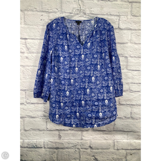 Top 3/4 Sleeve By Talbots In Blue, Size: Xl