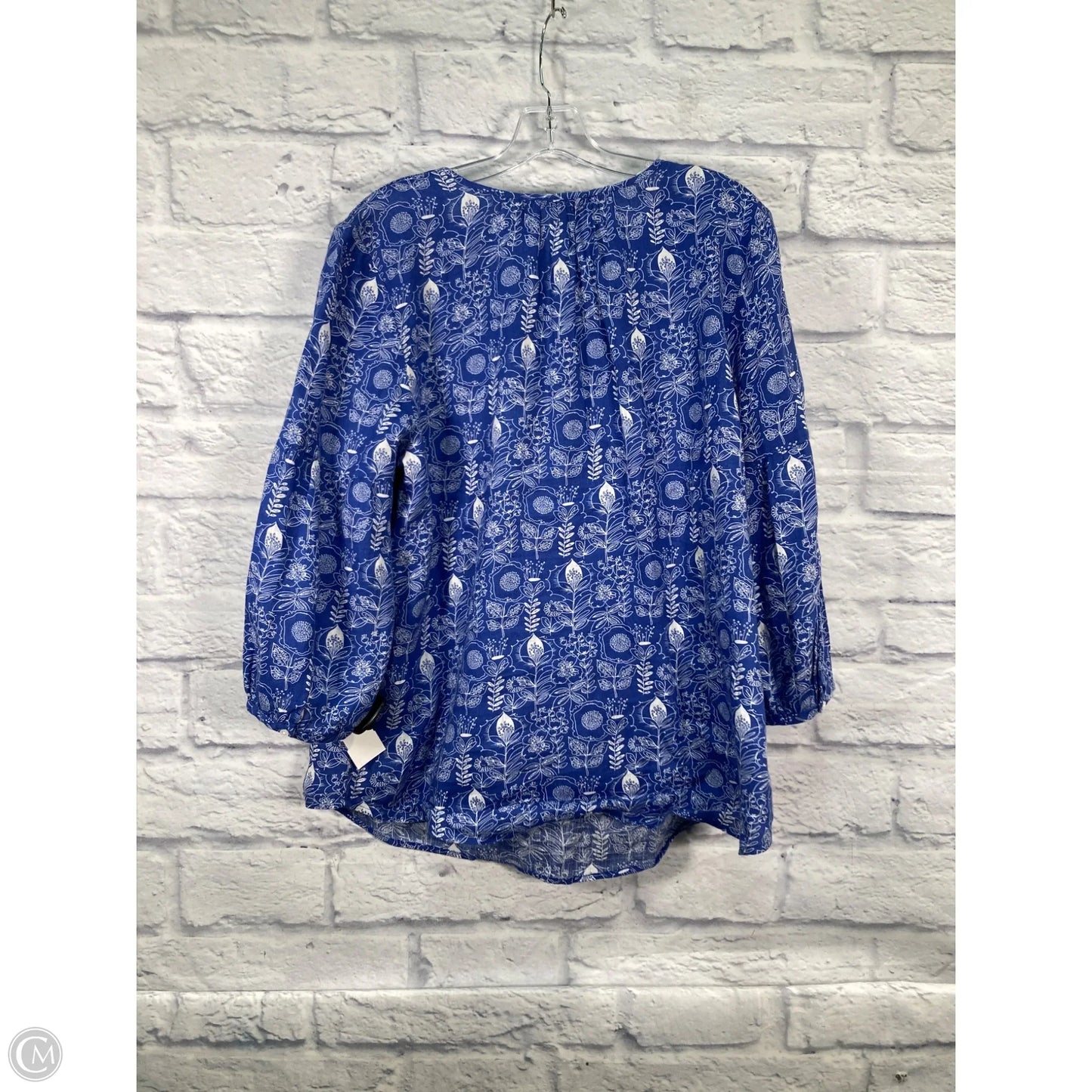 Top 3/4 Sleeve By Talbots In Blue, Size: Xl