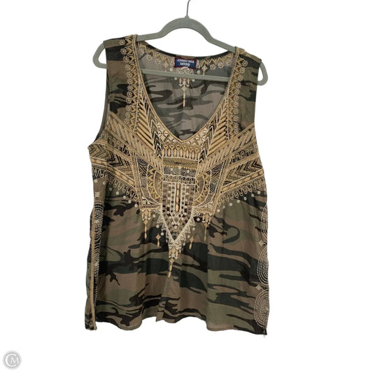 Top Sleeveless Designer By Johnny Was In Camouflage Print, Size: L