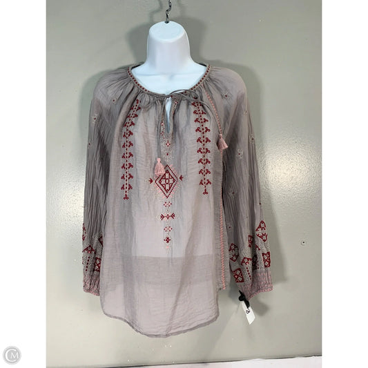 Top Long Sleeve Designer By Johnny Was In Grey, Size: Xs