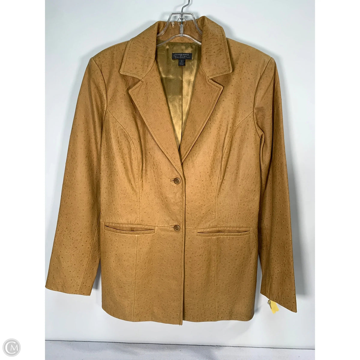 Jacket Leather By Classiques Entier In Tan, Size: S