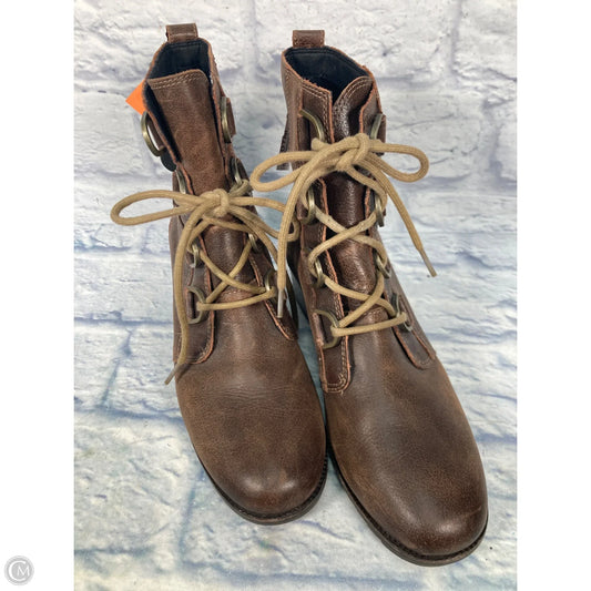 Boots Ankle Heels By Sorel In Brown, Size: 10