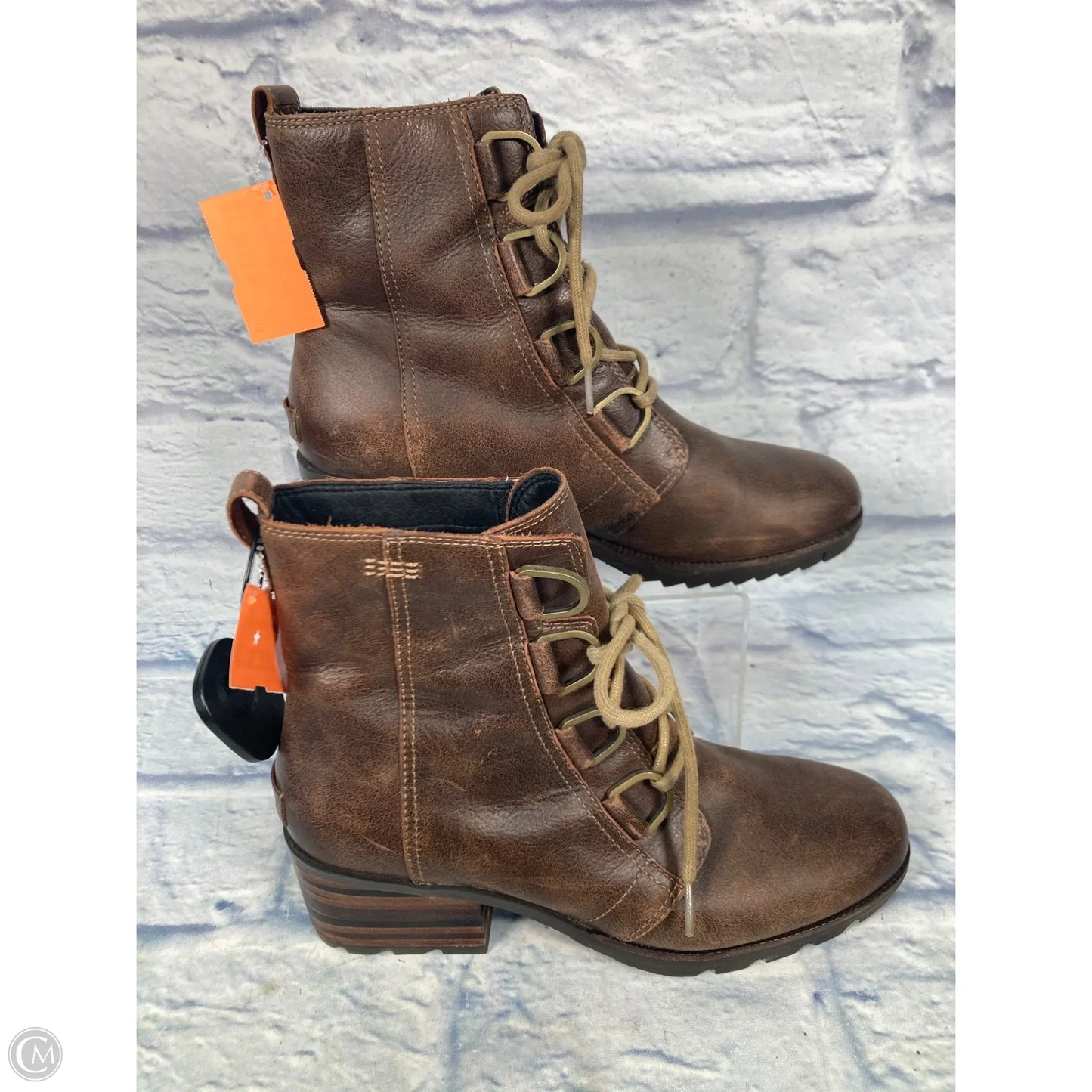 Boots Ankle Heels By Sorel In Brown, Size: 10