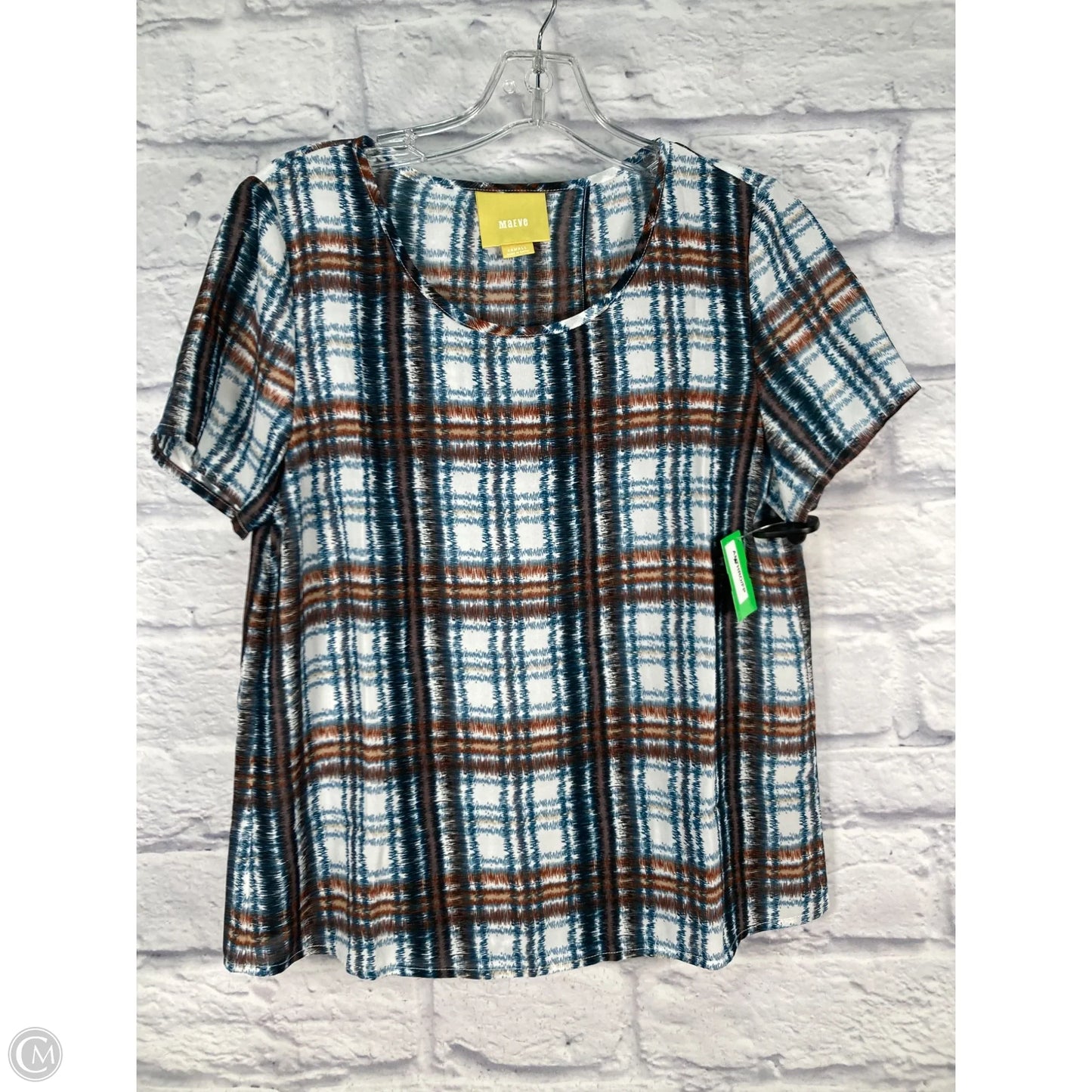 Top Short Sleeve By Maeve In Blue & Brown, Size: Xs