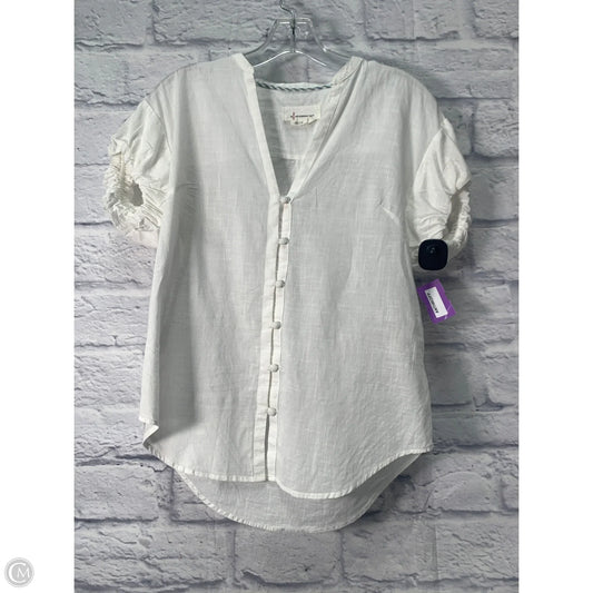 Top Short Sleeve By Anthropologie In White, Size: Xs