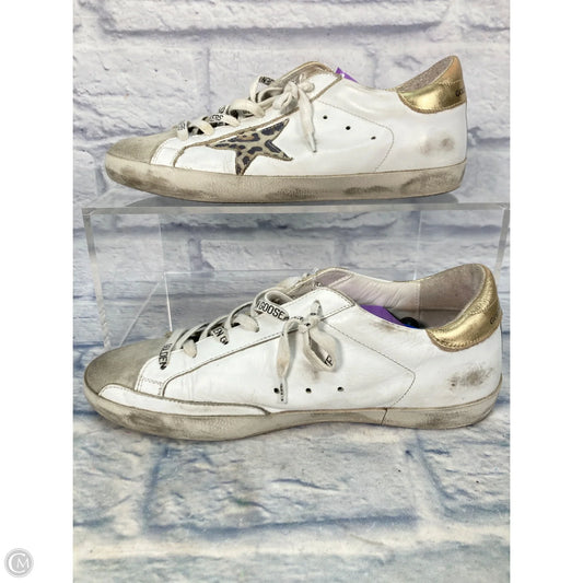 Shoes Luxury Designer By Golden Goose In Gold & White, Size: 10