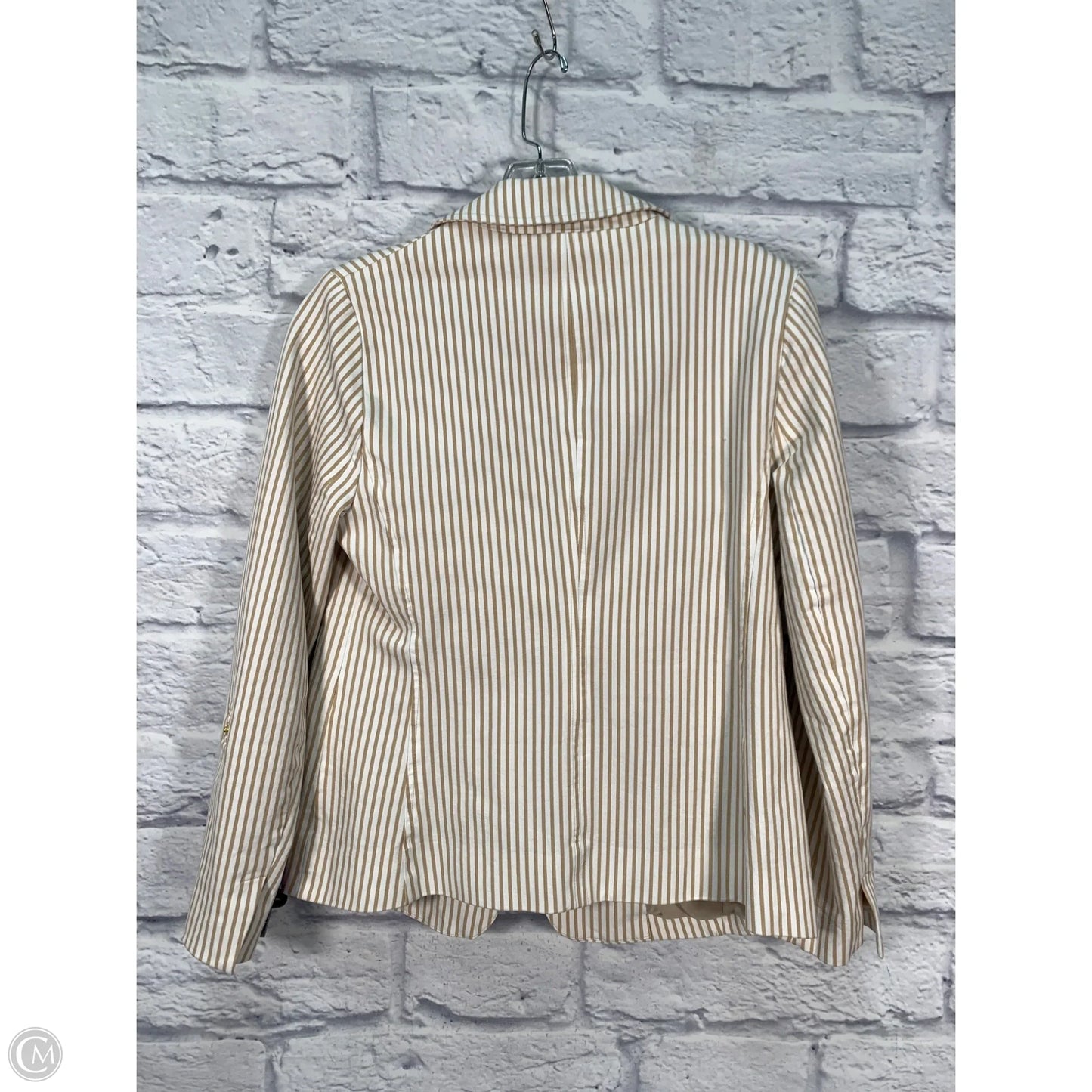 Blazer By Chicos In Tan & White, Size: S