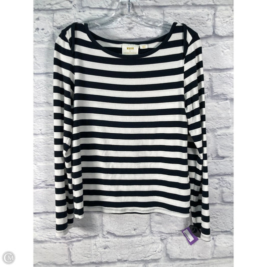 Top Long Sleeve By Maeve In Black & White, Size: L