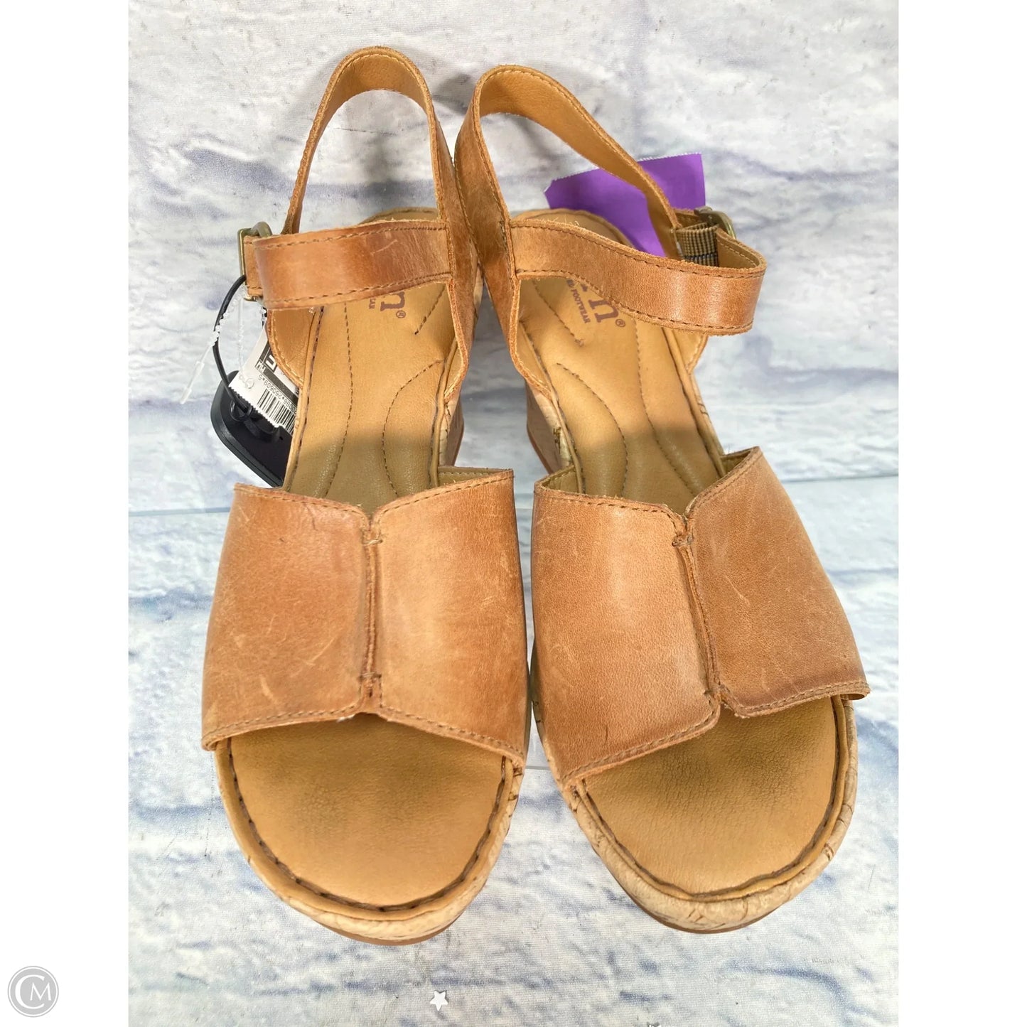 Sandals Heels Wedge By Born In Brown, Size: 7