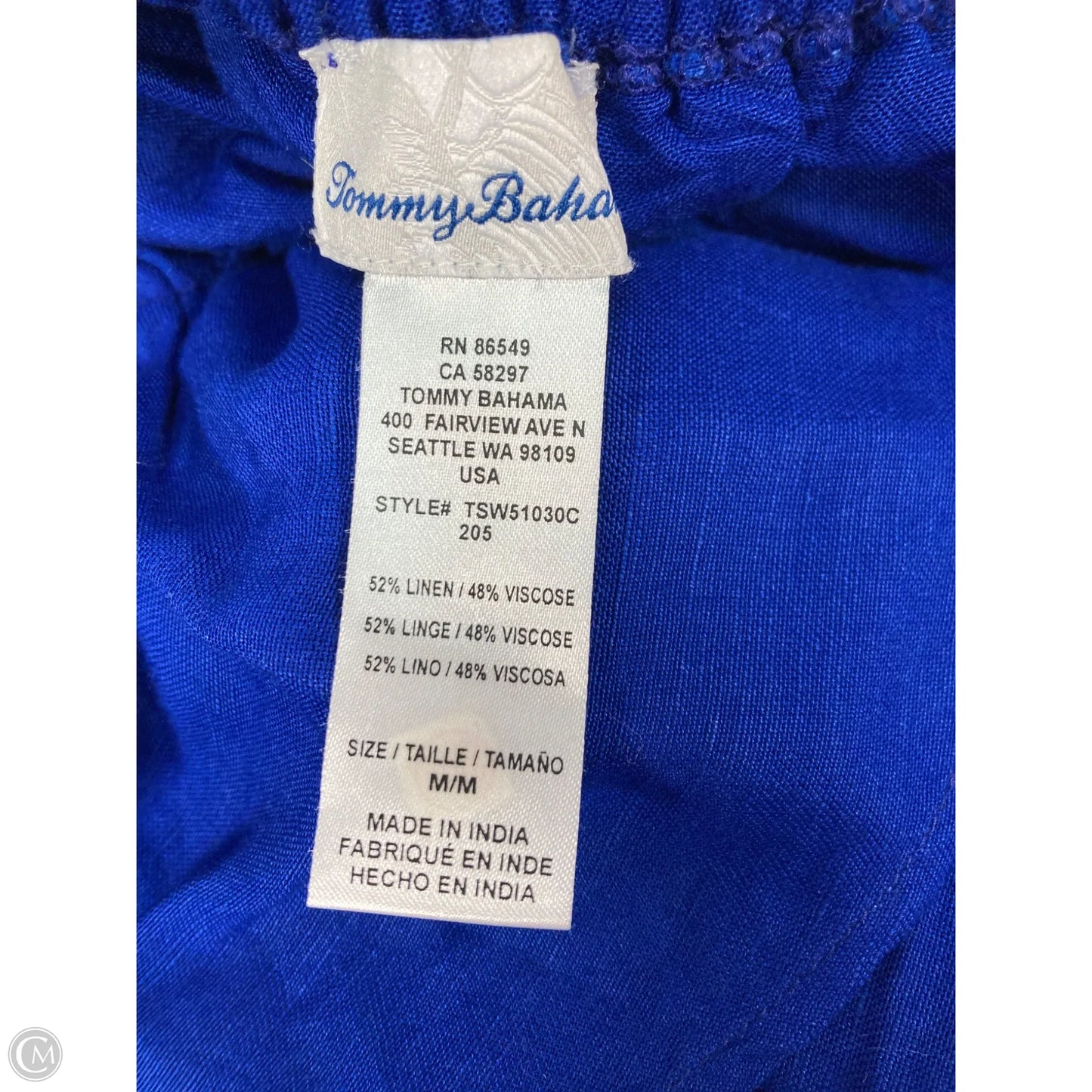 Dress Casual Short By Tommy Bahama In Blue, Size: M