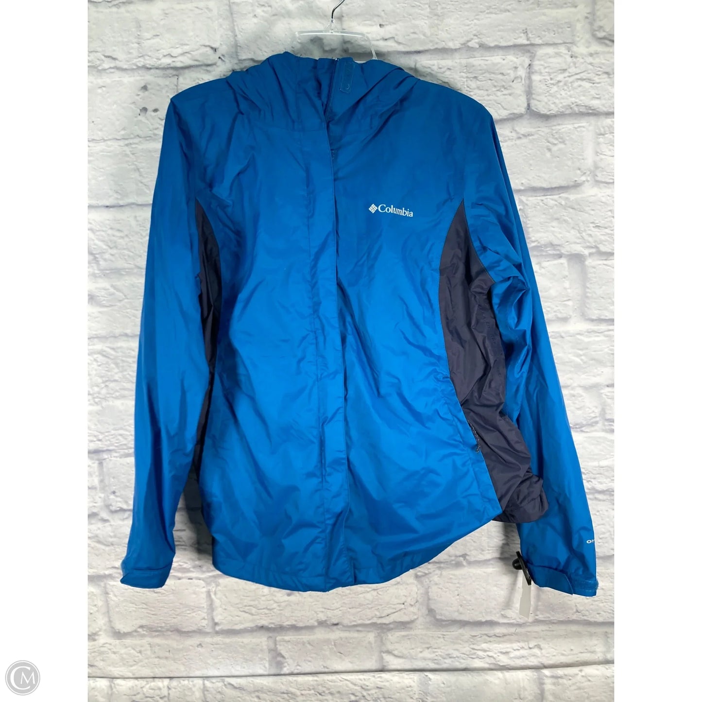 Jacket Windbreaker By Columbia In Blue, Size: L