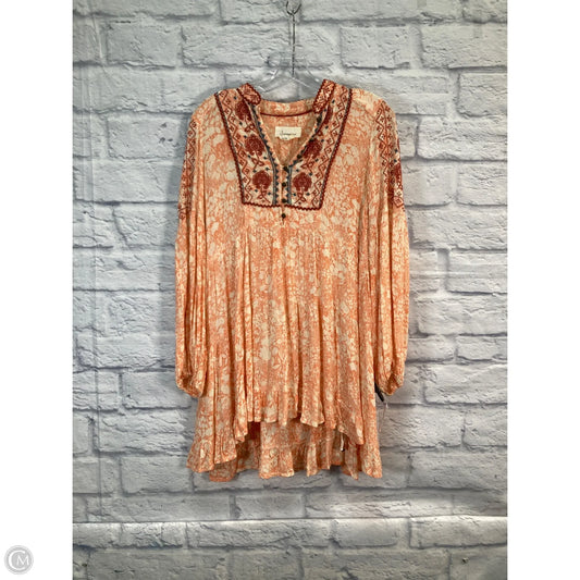 Blouse Long Sleeve By Anthropologie In Orange, Size: Xs