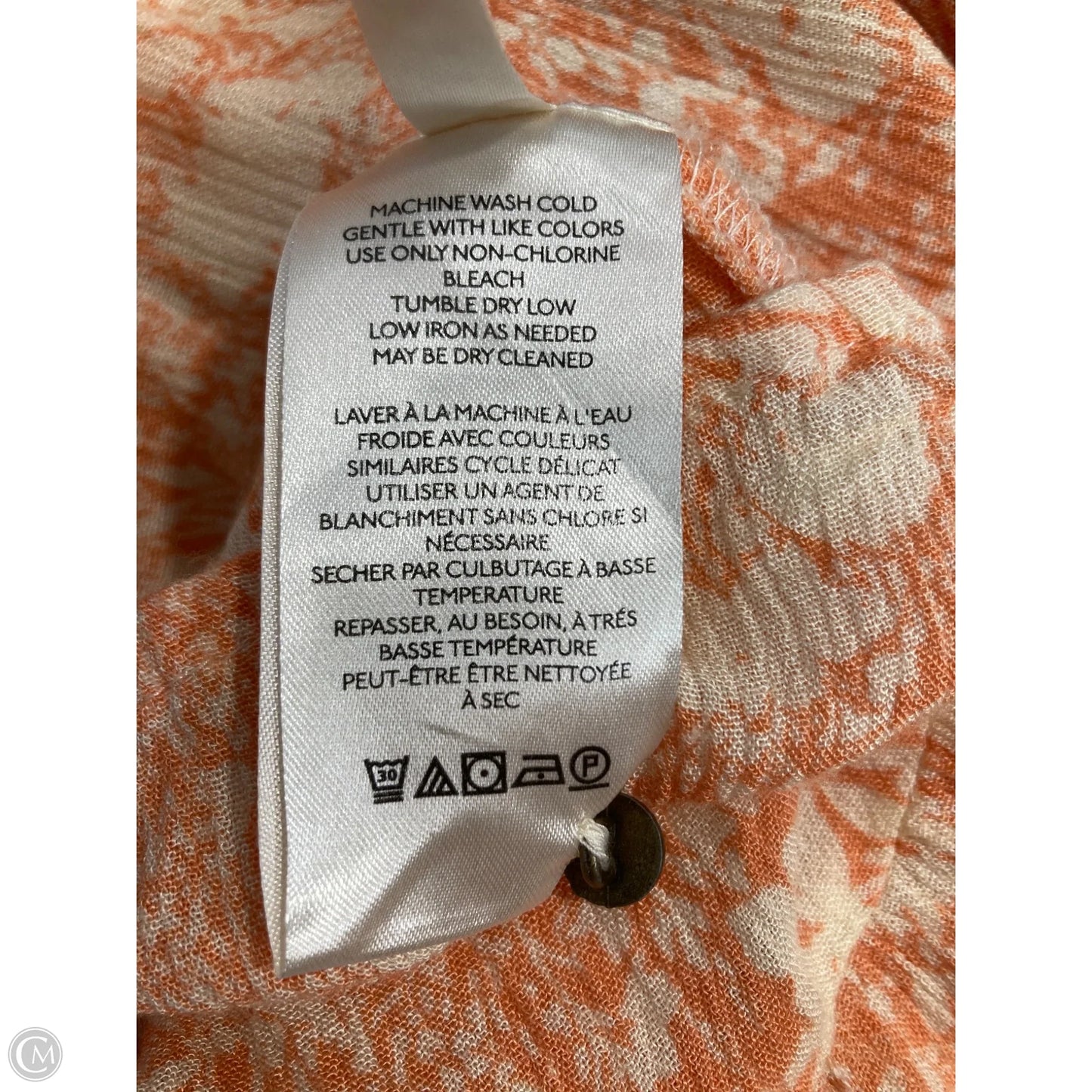 Blouse Long Sleeve By Anthropologie In Orange, Size: Xs
