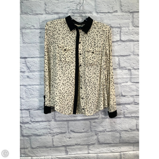 Blouse Long Sleeve By Maeve In Black & Cream, Size: Xs
