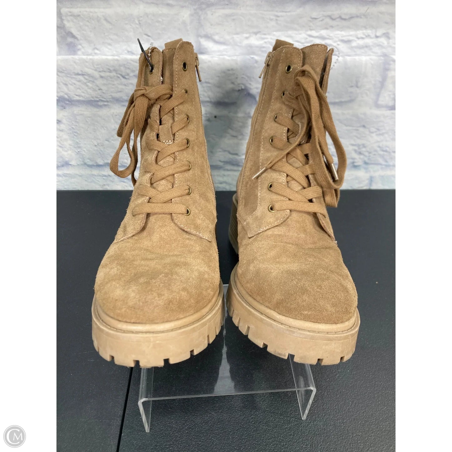 Boots Combat By Crown Vintage In Beige, Size: 10