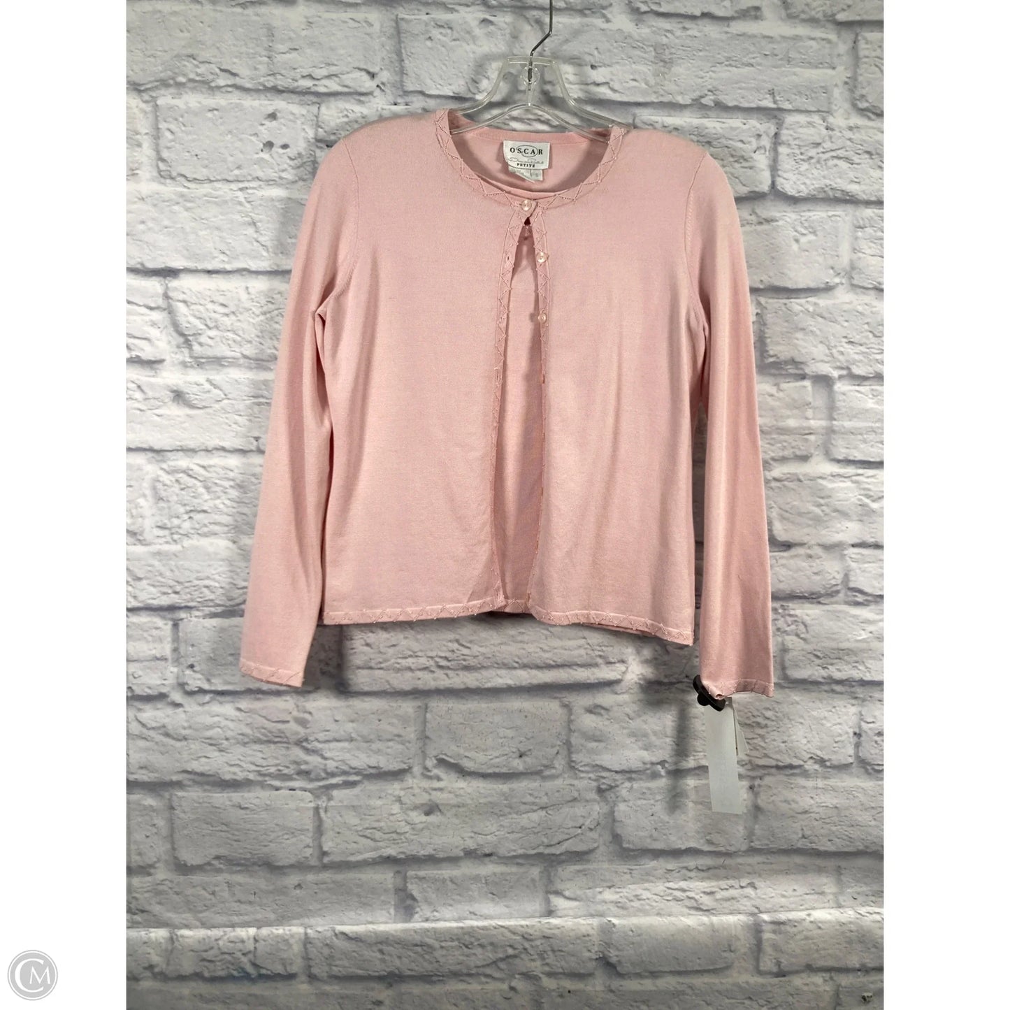 Sweater Cardigan Luxury Designer By Oscar De La Renta In Pink, Size: Sp