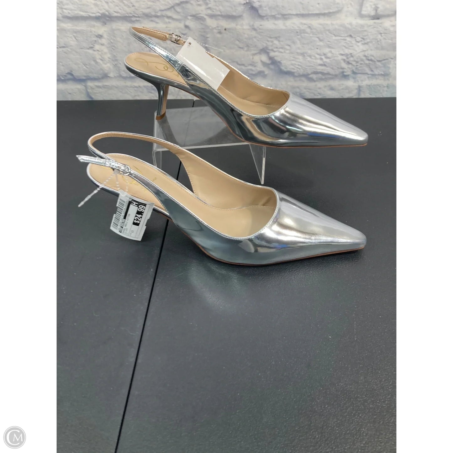 Shoes Heels Kitten By Sam Edelman In Silver, Size: 11