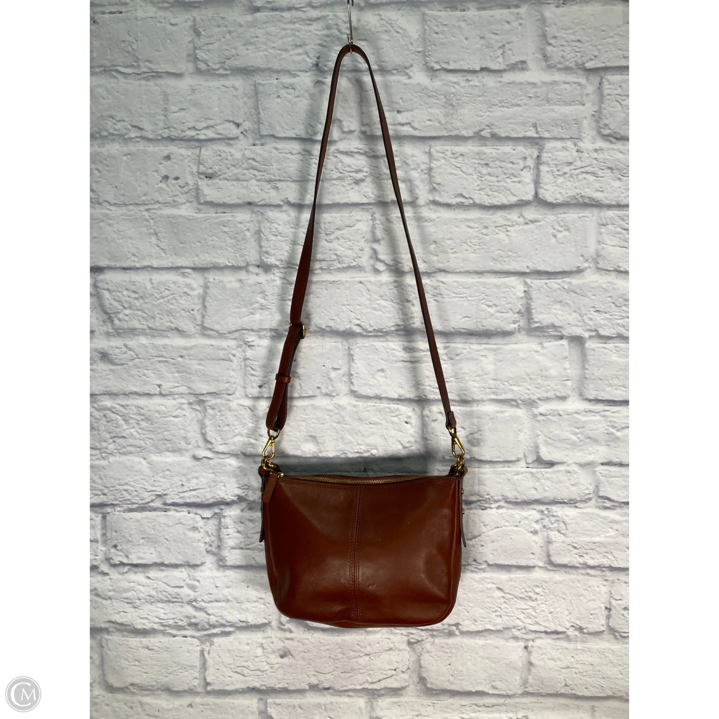 Crossbody Leather By Fossil, Size: Medium