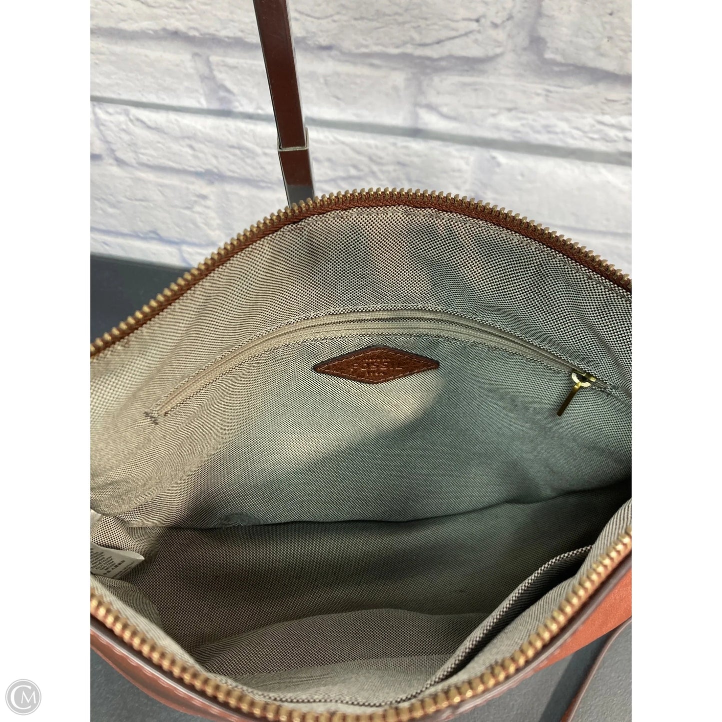 Crossbody Leather By Fossil, Size: Medium